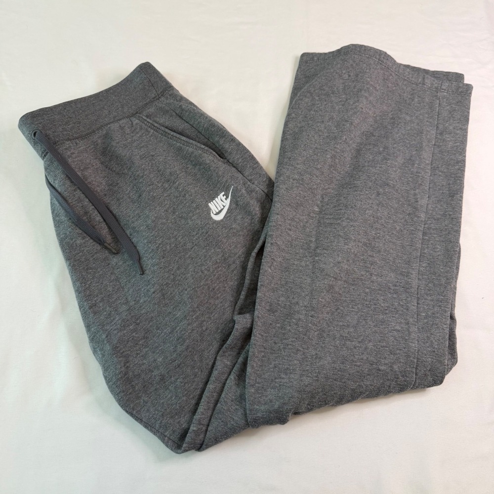 Nike Sportswear Women Fleece Wide Leg Sweatpants Charcoal Gray Large